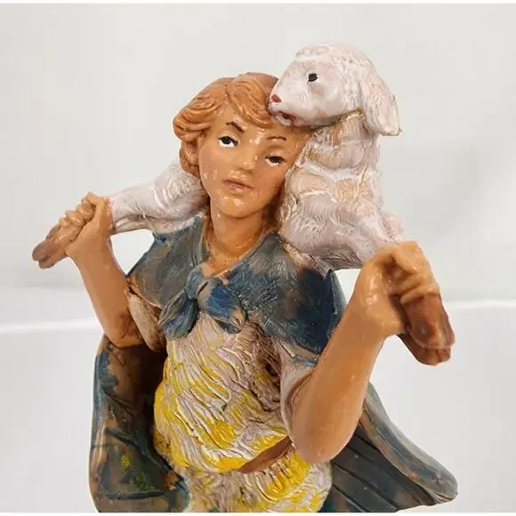Fontanini Shepherd Boy Blue Cape Lamb Nativity Figure 4" Simonetti 923 - Picture 5 of 7